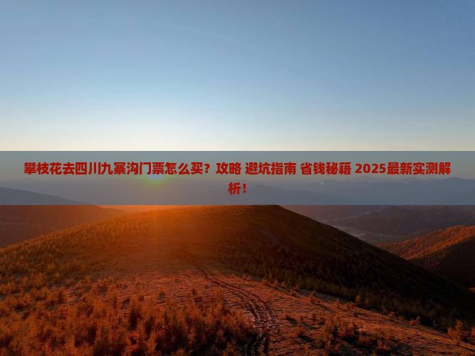 攀枝花去四川九寨沟门票