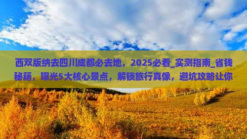 西双版纳去四川成都必去地