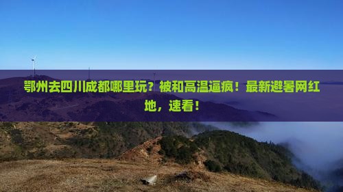 鄂州去四川成都哪里玩