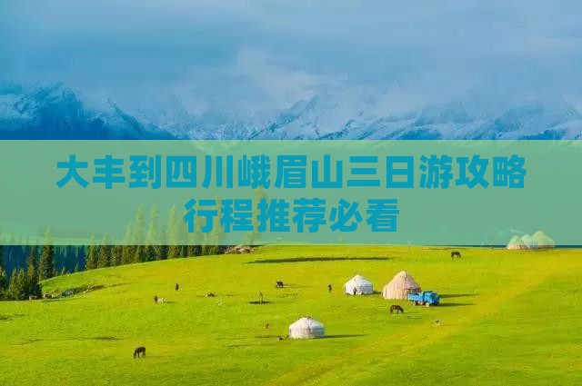 大丰到四川峨眉山三日游