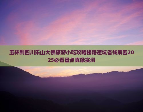玉林到四川乐山大佛旅游小吃