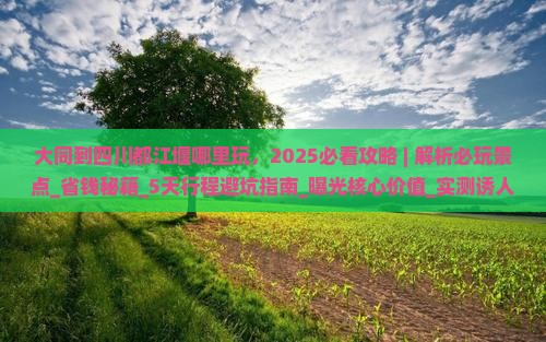大同到四川都江堰哪里玩