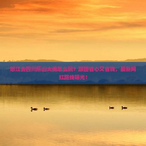 怒江去四川乐山大佛团体旅游