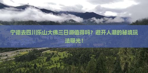 宁德去四川乐山大佛三日游