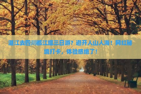 湛江去四川都江堰三日游