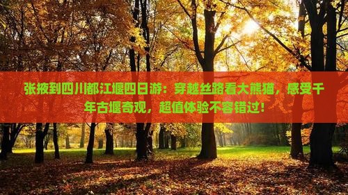张掖到四川都江堰四日游