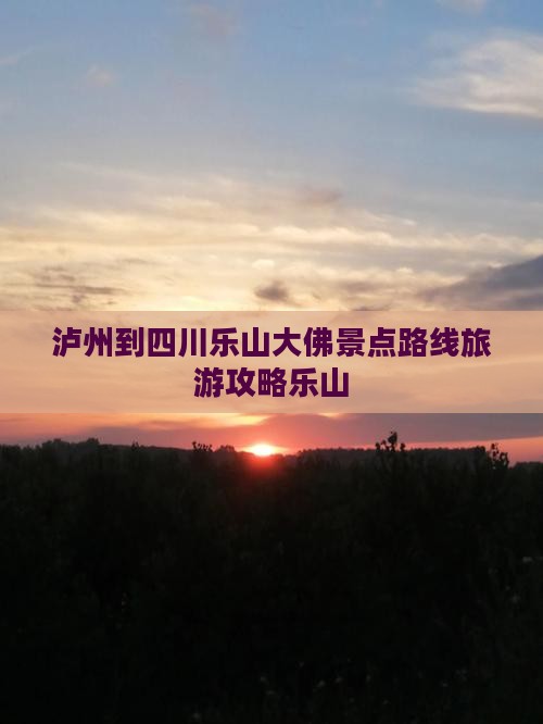 泸州到四川乐山大佛景点
