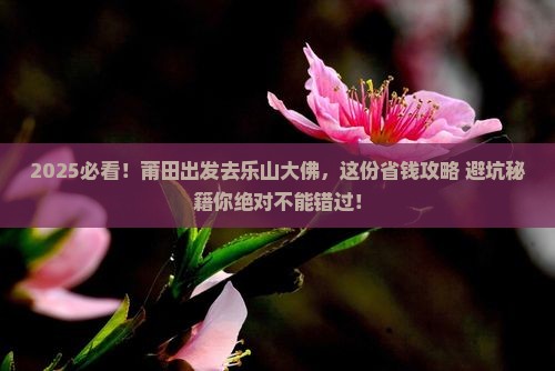莆田到四川乐山大佛攻略