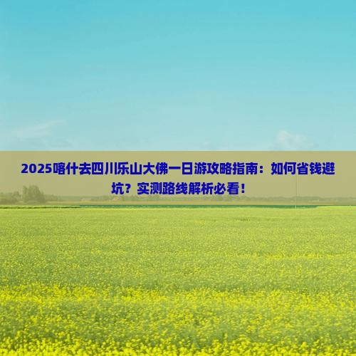 喀什去四川乐山大佛一日