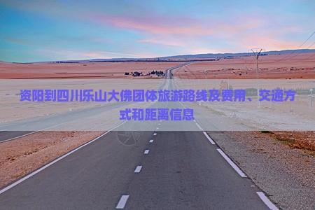 资阳到四川乐山大佛团体旅游