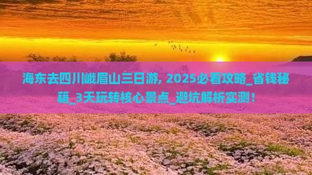 海东去四川峨眉山三日游