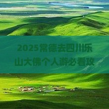 常德去四川乐山大佛个人游