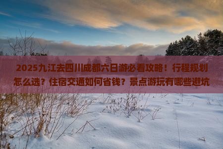 九江去四川成都六日游