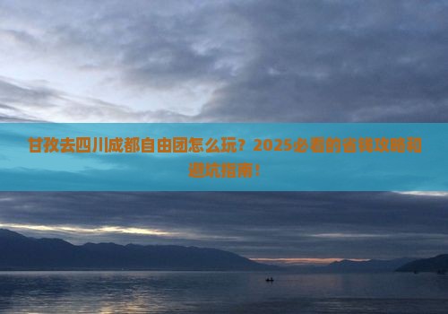 甘孜去四川成都自由团