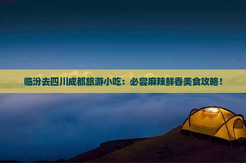 临汾去四川成都旅游小吃