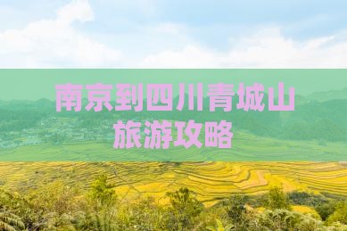 南京去四川青城山旅游