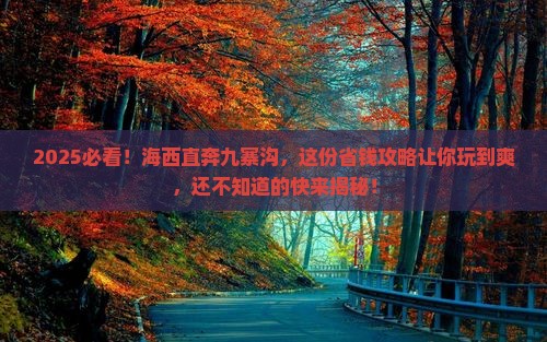 海西到四川九寨沟旅行社
