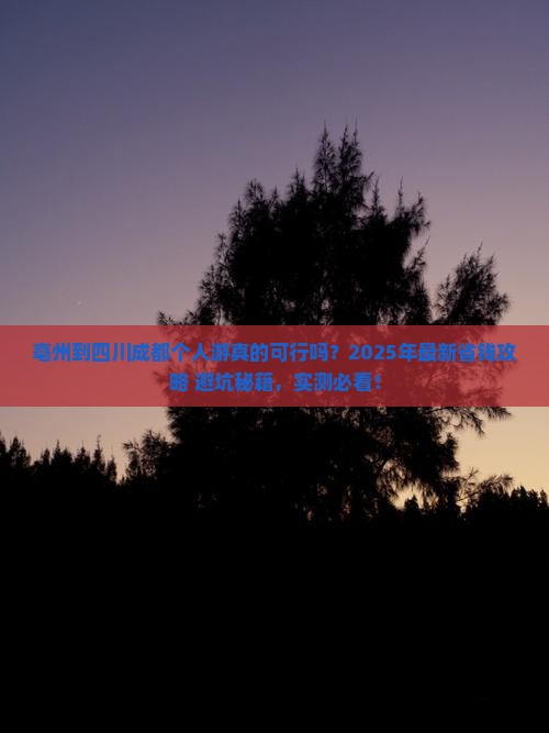 亳州到四川成都个人游