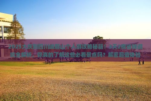大庆到四川峨眉山个人游