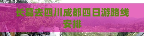 长葛去四川成都四日游