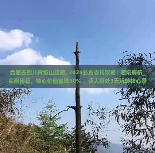 合肥去四川青城山旅游