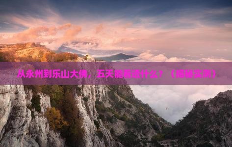 永州去四川乐山大佛五日游