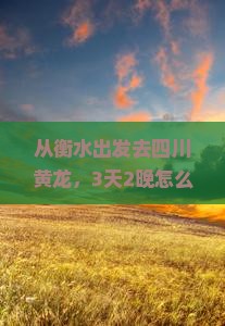 衡水去四川黄龙旅行社