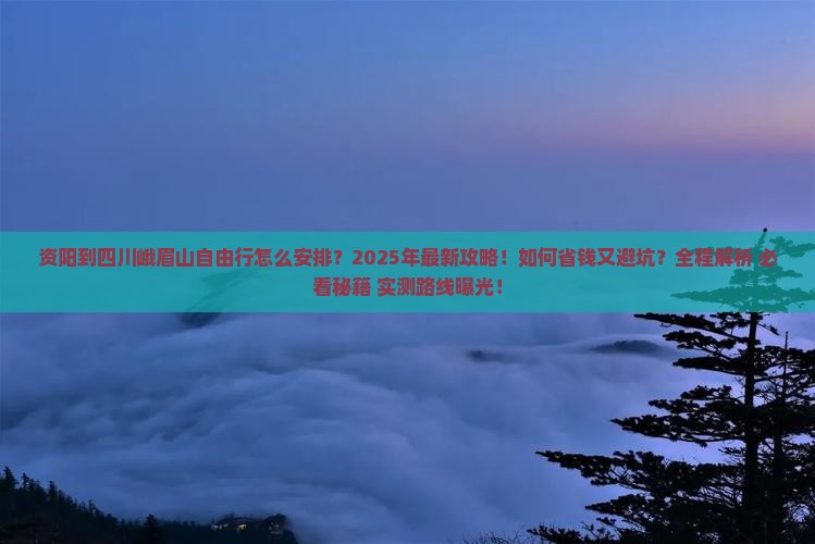 资阳到四川峨眉山自由行
