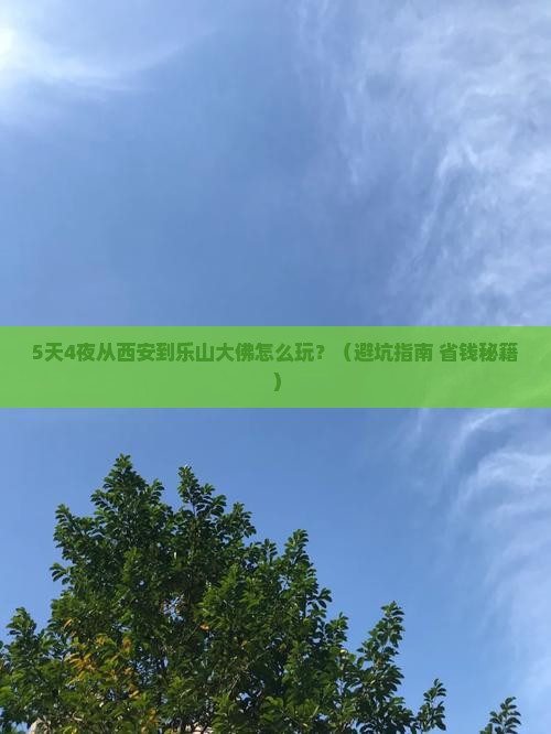 西安去四川乐山大佛攻略