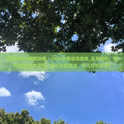 定西到四川成都攻略