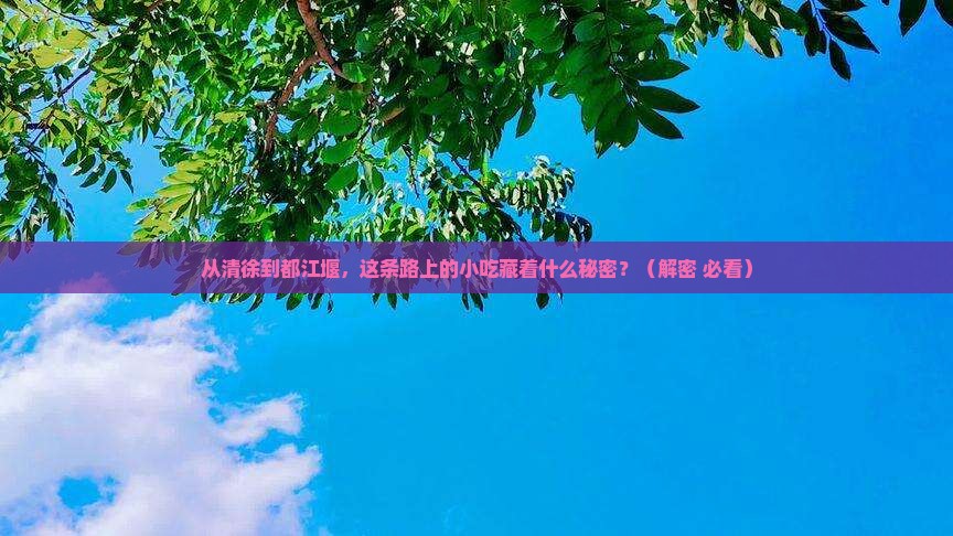清徐到四川都江堰旅游小吃