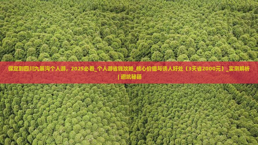 保定到四川九寨沟个人游