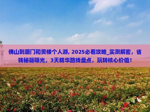 佛山到厦门和贵楼个人游
