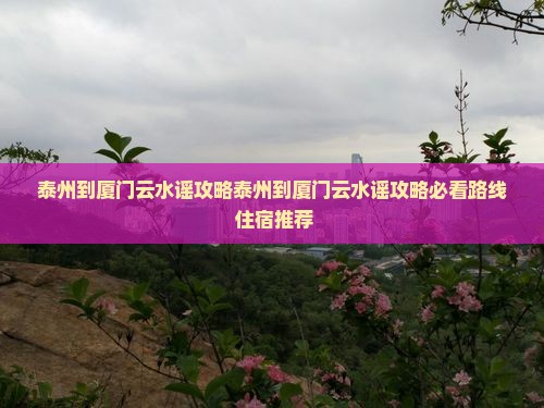 泰州到厦门云水谣攻略