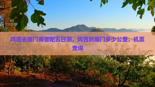 鸡西去厦门南普陀五日游