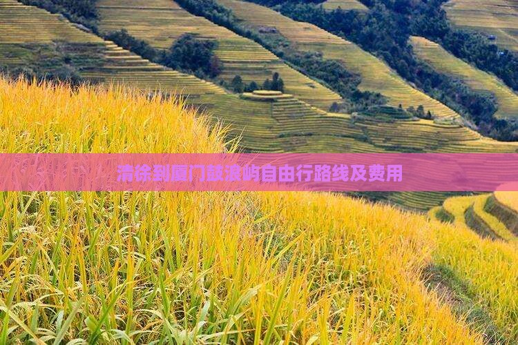 清徐到厦门鼓浪屿自由行