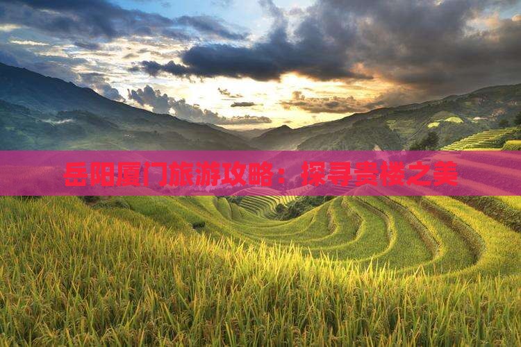岳阳去厦门和贵楼旅游
