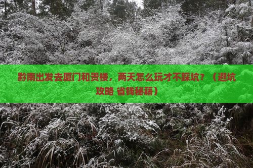 黔南到厦门和贵楼二日游