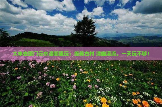 大丰去厦门云水谣哪里玩