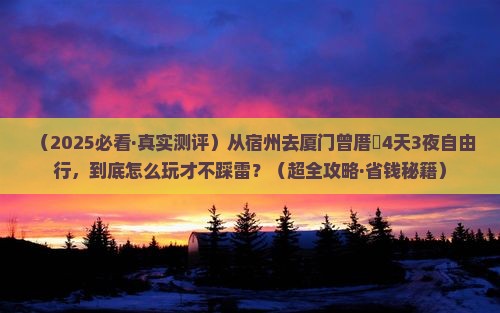宿州到厦门曾厝埯四日游