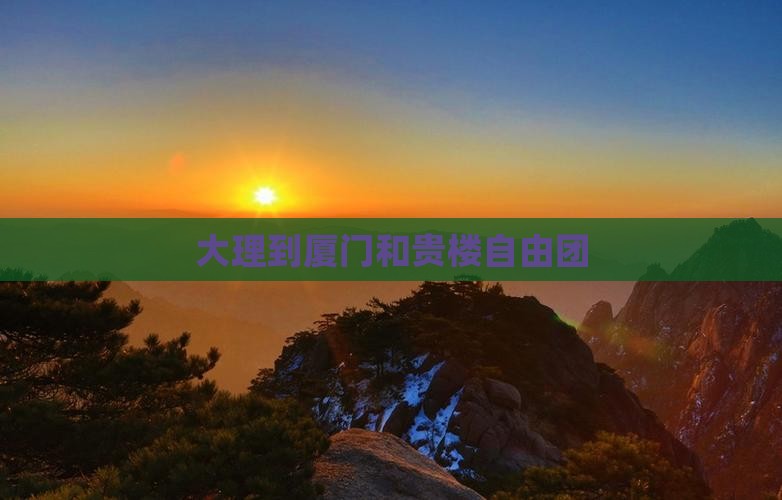 大理到厦门和贵楼自由团
