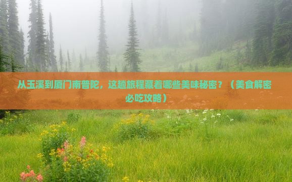 玉溪到厦门南普陀旅游小吃
