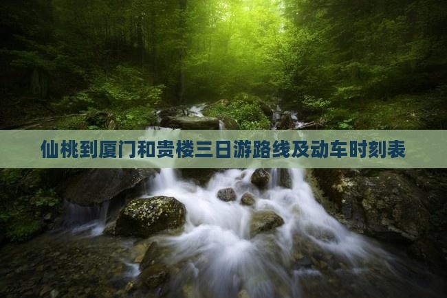 仙桃到厦门和贵楼三日游