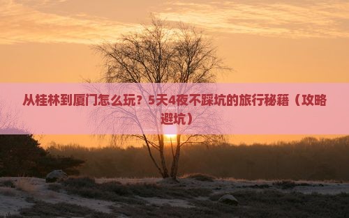 桂林去厦门旅游