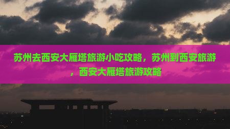 苏州去西安大雁塔旅游小吃