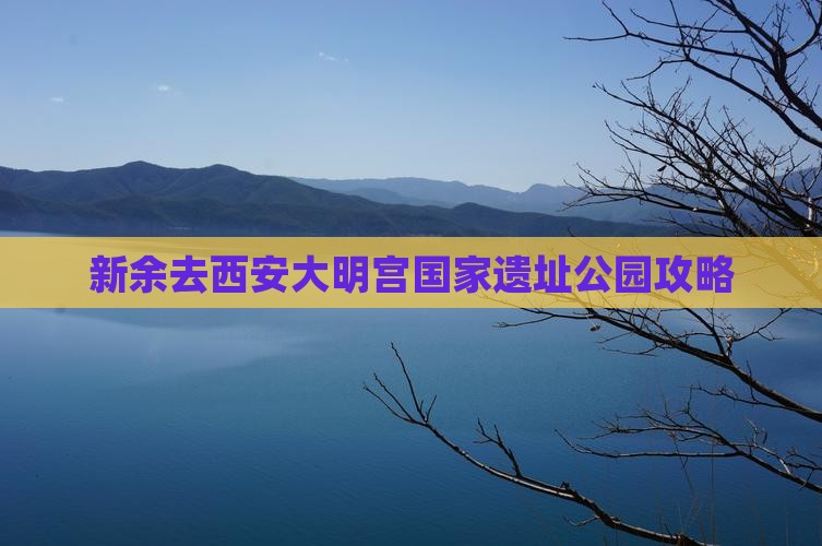 新余去西安大明宫国家遗址公园攻略