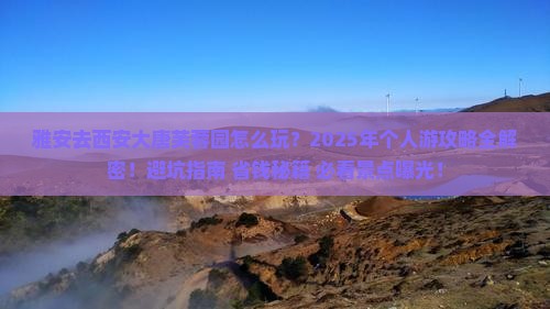 雅安去西安大唐芙蓉园个人游