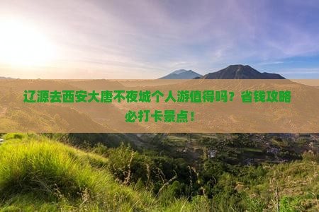 辽源去西安大唐不夜城个人游