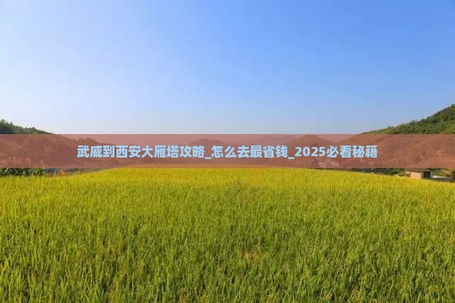 武威到西安大雁塔攻略 武威到西安大雁塔攻略