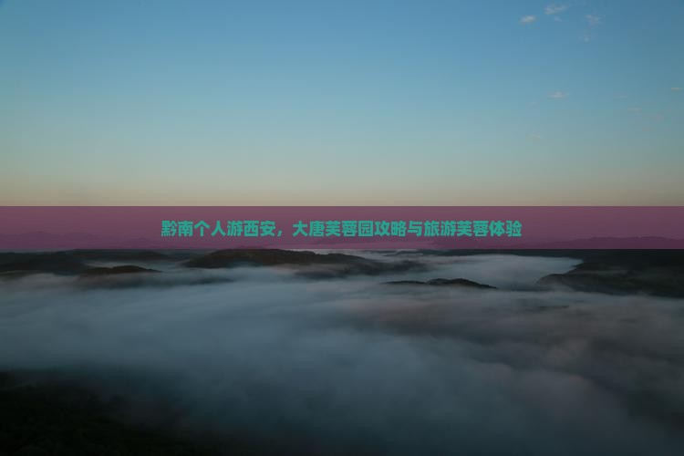 黔南去西安大唐芙蓉园个人游 黔南去西安大唐芙蓉园个人游